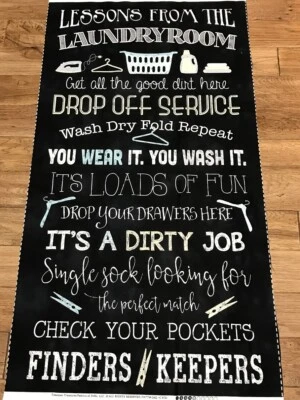 Divertido panel de tela de algodón para lavadero en negro de Timeless Treasures Foto 1 de 2