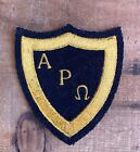Early Vintage Fraternal Fraternity “A P Omega” Embroidered Patch