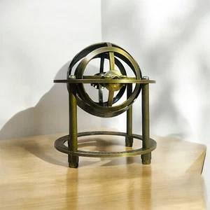 Antique Brass Armillary Sphere: Nautical Engraved Globe - Tabletop Collectible - Picture 1 of 5