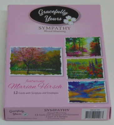 BOX 12 Christian SYMPATHY Greeting Cards, Inspirational Verse & Bible Scripture - Image 1 of 4