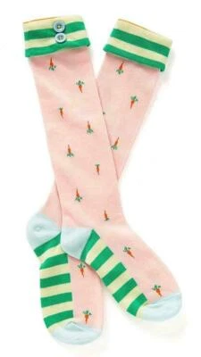 Matilda Jane HOP TO IT Socks Small S 5-8 Easter Carrot Pink Brilliant Daydreams - Image 1 of 2
