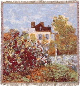 60" MAISON MONET MONETS HOUSE BELGIAN TAPESTRY TABLE CHAIR THROW BED SPREAD 7148 - Picture 1 of 7