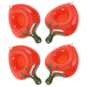 4pcs Pool Drink Holder Inflatable Drink Holder Floating Water Cup Holder Coaster - Picture 1 of 12