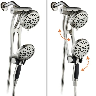 AquaSpa High Pressure Shower Combo w/ Adjustable Extension Arm, Brushed Nickel - Image 1 of 4