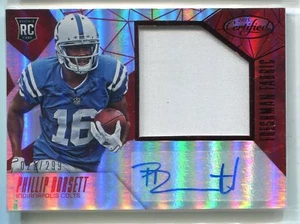 2015 Phillip Dorsett Freshman tela de primer año parche rojo reliquia automática radiocontrol 21/299 - Imagen 1 de 1
