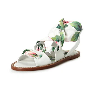 Dolce & Gabbana Women's Floral Print Ankle Wrap Sandals Shoes US 8 IT 38 - Picture 1 of 6