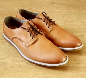 Scarpe derby Clarks C&J Tor England da uomo stringate in morbida pelle marrone chiaro UK 8,5G - Foto 1 di 11