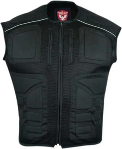 Warrior Mens Textile Air Mesh Motorcycle Vests Rubber Padded Armours Waistcoat - Picture 1 of 6