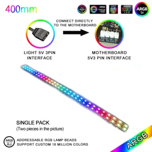 ARGB Flexible Light Strip 400mm Magnet 5V Addressable LED Neon Light DIY PC Case - Picture 1 of 11