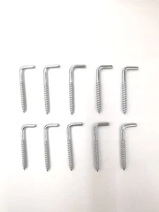 10x Tornillos de gancho Gancho de tornillo L-Tornillos Rosca de madera 37,5x 12,5mm Galvanizado - Imagen 1 de 2