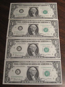 Lot of Nine (9)  1963A $1 One Dollar Uncirculated U.S. Small Notes - Picture 1 of 12