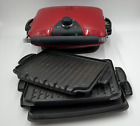 George Foreman GRP90WGR Red Lean Mean Fat Grilling Machine with 5 Plates