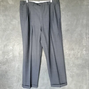 Ralph By Ralph Lauren Gray Dress Pants Wool Blend Sz 36x31 Pleated Cuff Comfort - Picture 1 of 10