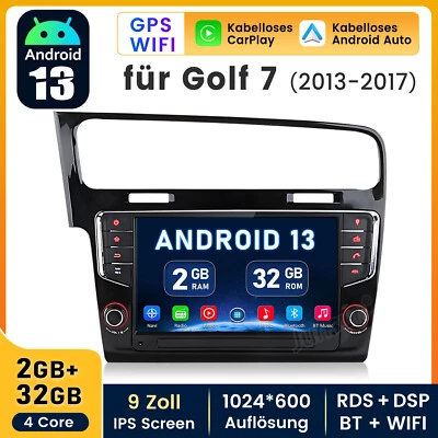 2G+32GB Android 13 AutoRadio Carplay WiFi GPS Navi Für VW Golf VII MK7 2012-2017 - Bild 1 von 4