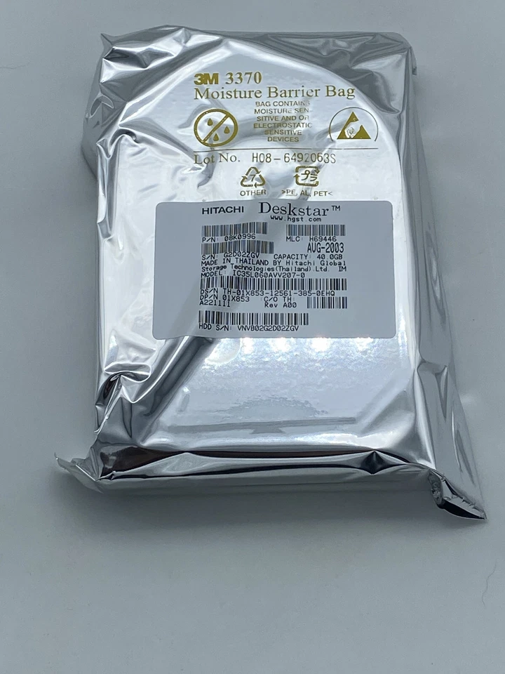 Hitachi IC35L060AVV207-0 40GB IDE Hard Drive P/N: 08K0996 MLC H69446 Brand NEW! - Image 1 of 1