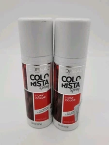 2 L'Oreal ColoRista #RED400 1-Day Hair Color Spray 2oz Red Temporary Color - Picture 1 of 3