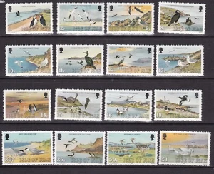 ISLE OF MAN SG 232-247 MNH UMM STAMP SET 1983-85 SEABIRDS DEFINITIVES TO £1 - Picture 1 of 1