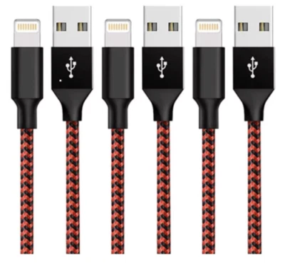 3 pack For iPhone X iPhone /11/12/13/14USB SYNC Charger Cable Charging Data Cord - Image 1 of 4