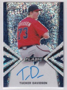 Tucker Davidson 2019 Leaf Flash Auto Navy Speckle Autograph /50 |1123