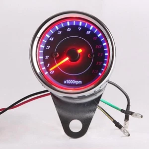 LED Backlit Universal Tachometer Speedometer Gauge For Cafe Racer Motorcycle - Picture 1 of 10