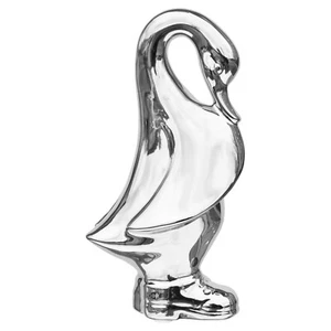 Chrome Ceramic Duck in Boots Ornament Sculpture Home Decoration - Picture 1 of 1
