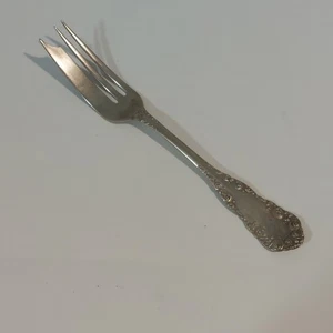 Forchetta pesce ornata argento massiccio Perù .925 sterling fatta a mano barocco coloniale - Foto 1 di 7
