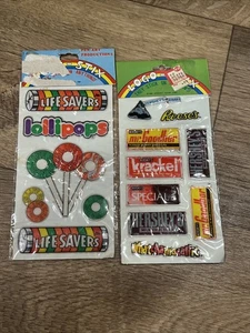 Vintage 1981 Logo Stix Life Savers Hersheys Puffy Stickers - Picture 1 of 3