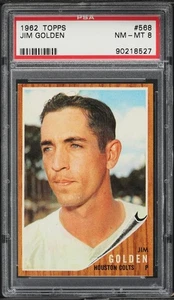 1962 Topps BB Card #568 Jim Golden Houston Colt .45s PSA 8 NM-MT - Picture 1 of 2