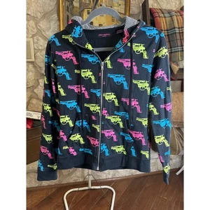 Andy Warhol All Over Gun Print Zip Up Hoodie Jacket Size Medium - Picture 1 of 5