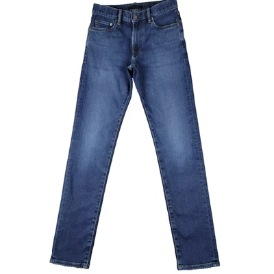 Jeans masculino Uniqlo 28x34 azul HeatTech slim cônico stretch 61% algodão 22% rayon - Imagem 1 de 4