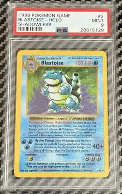 1999 Pokemon Game Shadowless #2 Blastoise Holo PSA 9 Card MINT Base Set FreeShip - Image 1 of 4