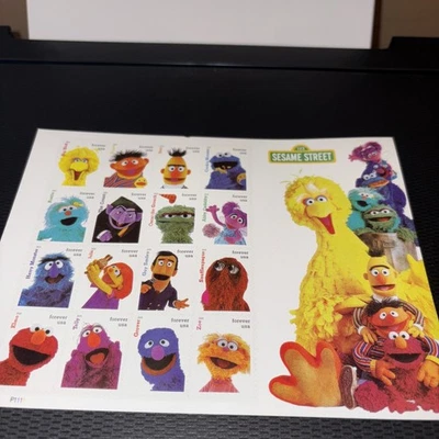 FOREVER STAMPS SESAME STREET 50 YEARS AND COUNTING,  16 STAMPS PER SHEET - Image 1 of 4