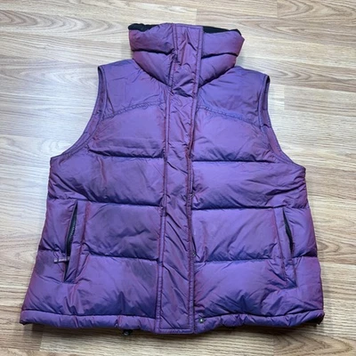 Burberry London Vest Womens XL Purple Puffer Duck Feather Down Zip Pockets - Image 1 of 4