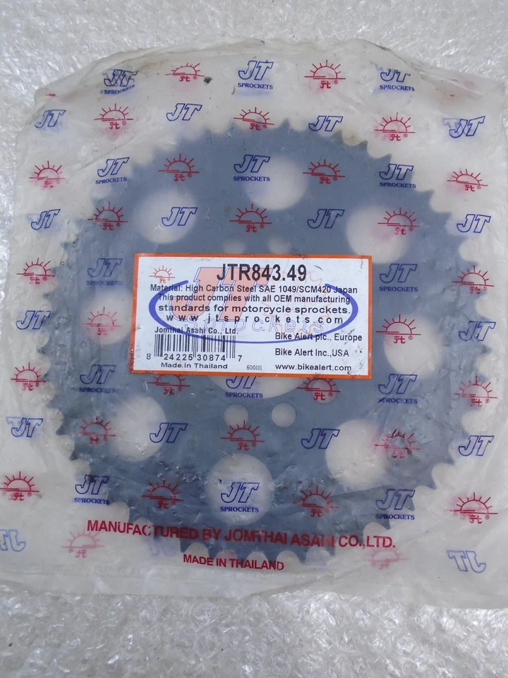 Yamaha DT80 DT125 DT175 SR125 JT Black Rear Carbon Steel Sprocket 49T JTR843.49 - Изображение 1 из 2