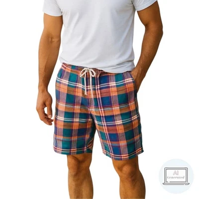Polo Ralph Lauren Mens Board Shorts Swim Trunks Multicolor Plaid Size 36 - Image 1 of 4