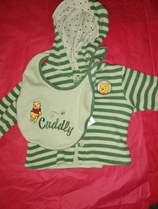 Disney Winnie Puuh grün/hellgrün Streifen Kapuzen Druckknopfleiste Shirt mit... - Bild 1 von 11