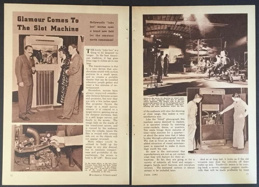Vis-O-Graph Hollywood's Movie Video Juke Box 1941 vintage pictorial - Bild 1 von 1