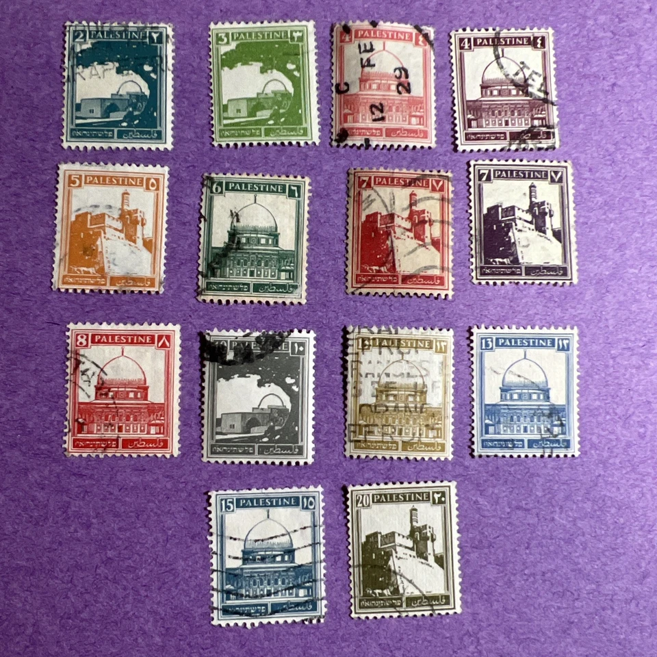 Palestina 1927 - Usado Scott 63-70, 72-77. Tumba de Raquel, Mezquita de Omar, Ciudadela Foto 1 de 1