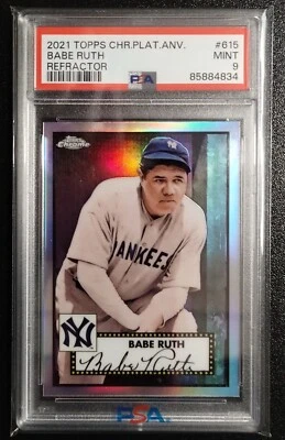 2021 Topps Chrome Babe Ruth Platinum Anniversary Silver-Refractor PSA MINT🔥 - Image 1 of 4