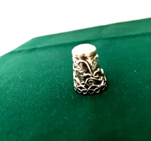 Antique Sterling Silver Thimble Elaborate Design Very Early 1900-Family Heirloom - Picture 1 of 2