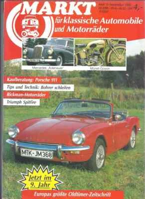 Markt für klassische Automobile und Motorräder Heft 11 November1988 gut erhalten - Bild 1 von 3