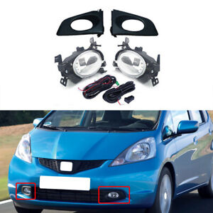 Set Front Bumper Fog Light W/ Cover+Wire For HONDA JAZZ/FIT GE6 GE8 2009-2011