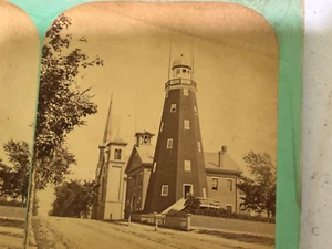 1860s stereoview photographs Portland ME observatory/lighthouse clapp house - Picture 1 of 4