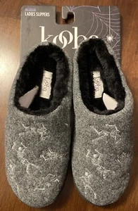 Kooba Ladies Slippers Gray With Silver Skeletons Medium SZ 6.5 - 7.5 - Picture 1 of 7
