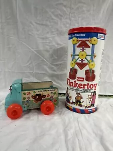 Vintage Tinker Toys 1991 Original Packaging And 1965 Fisher Price Milk Wagon - Picture 1 of 6