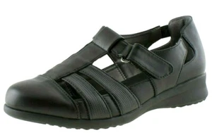 NEW WOMENS GIRLS LADIES BLACK LEATHER INSOLE CLOSED TOE WORK OFFICE SCHOOL SHOES - Picture 1 of 8