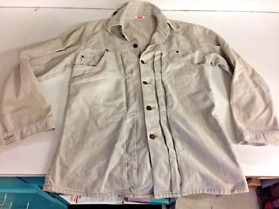 Chaqueta Camisa Vintage Levi Etiqueta Blanca Jeans Bolsillo Crema Abrigo Levi's Claro Beige Foto 1 de 4