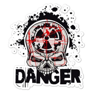 Calcomanía adhesiva de calavera radiactiva de peligro - Imagen 1 de 3
