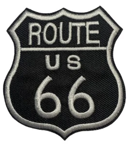 Route 66 Patch Aufnäher Bügelbild Flicken Applikation USA Motorrad Harley Bike - Bild 1 von 1