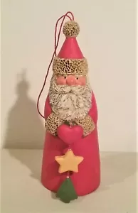 Vintage Folk Art Santa Ornament - Picture 1 of 5